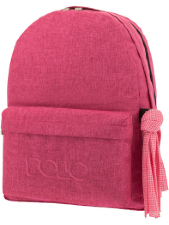 Polo Original Double Scarf Ghiozdan Școlar de Spate Școala gimnazială- liceu în culoarea Fuchsia 30Litri 2019