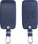 Leatherette Car Key Cover Case with 4 Buttons for Renault Blue 44135.17