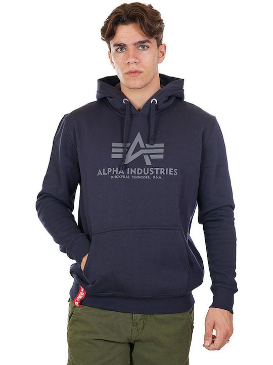 Alpha Industries Basic Sweatshirt with Hood Blue