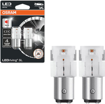 Osram Lampen Auto & Motorrad Ledriving SL P21/5W LED Rot 12V 1.4W 2Stück