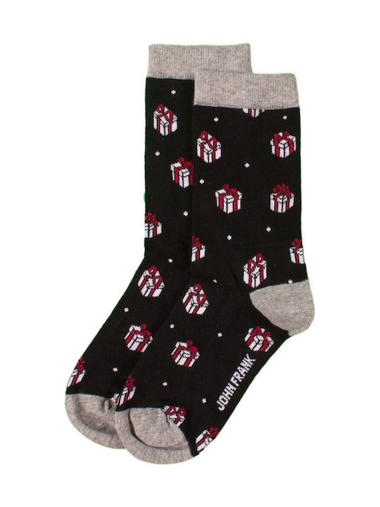 John Frank Christmas Gifts Men's Christmas Socks Black