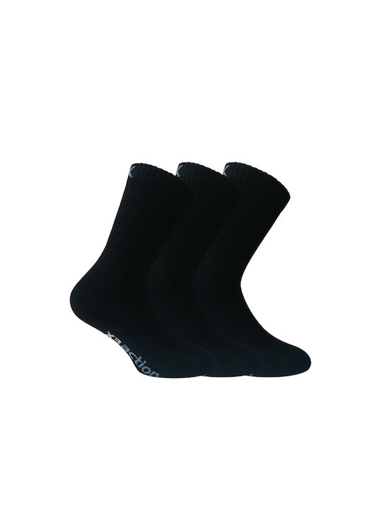 Walk Ανδρικές Μονόχρωμες Κάλτσες Μαύρες 3Pack