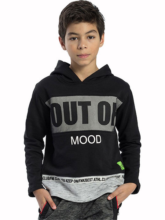 Funky Kinder Sweatshirt mit Kapuze Schwarz Out of Mood