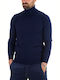 Tailor Made Knitwear Men's Long Sleeve Turtleneck Sweater Navy