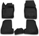 Novline Set of Front and Rear Mats Tray Type 4pcs from Rubber for Ford Focus Black