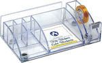 Plastic Desk Organizer in Transparent Color 15x7.5x12.5cm.