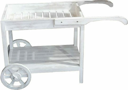 Marhome Decorative Cart Garden Wooden with 2 Levels White 103x45x63cm 103cmx45cmx63cm 15-17243