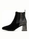 Hispanitas Leather Women's Ankle Boots with Medium Heel Black