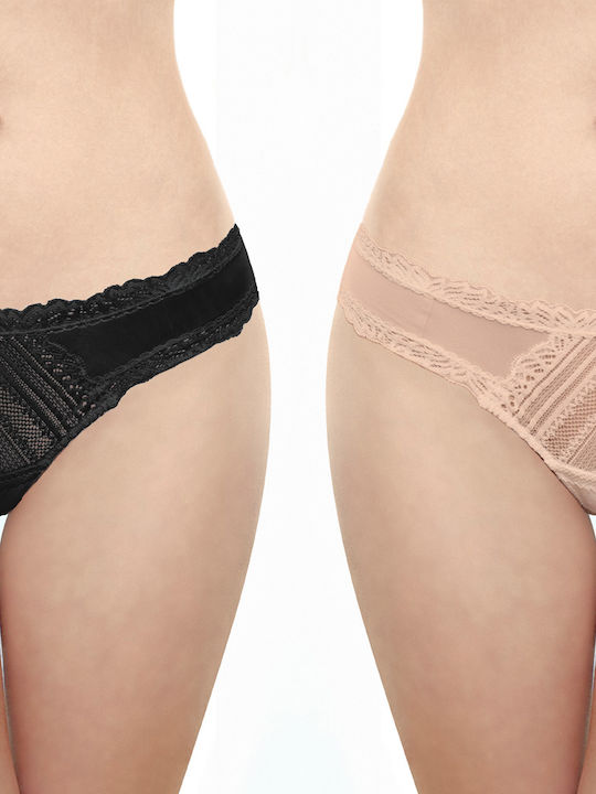 Walk Bamboo Women's String 2Pack with Lace Blac...