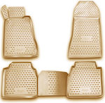 Novline Set of Front and Rear Mats Tray Type 4pcs from Rubber for Mercedes-Benz E Class Beige