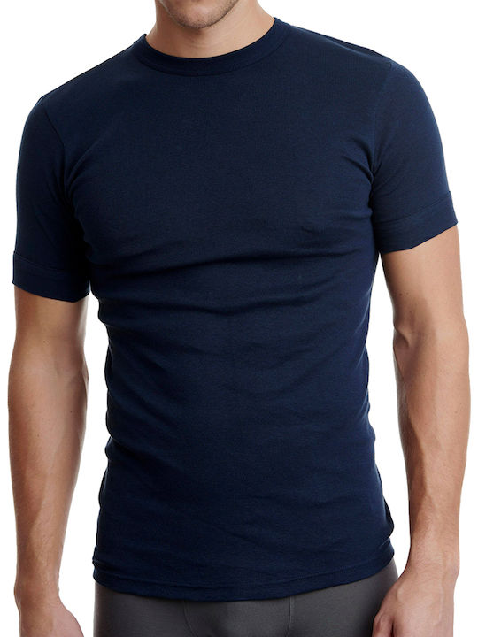 Walk Men's Short Sleeve Undershirts Navy Blue 2Pack