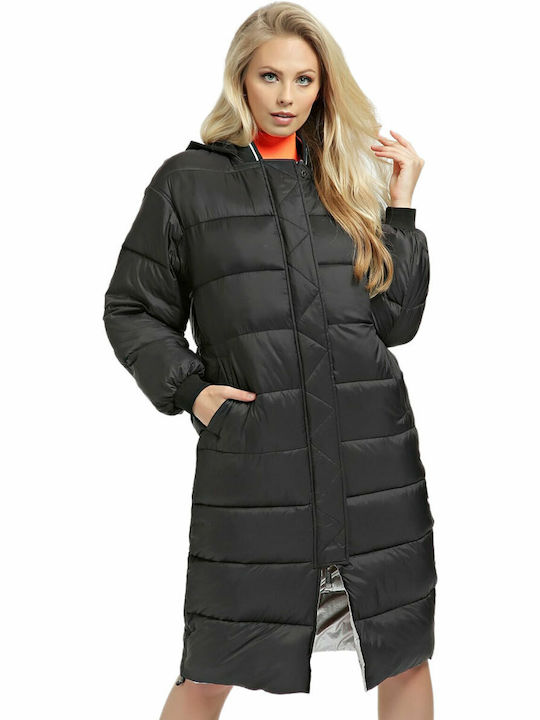 Guess Μακρύ Γυναικείο Puffer Μπουφάν Διπλής Όψη...