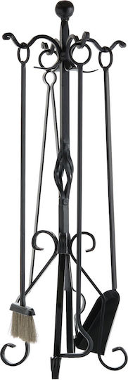 Zogometal Fireplace Tool Set with Stand Holder Black