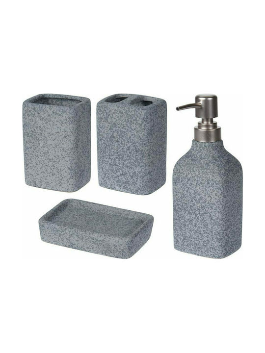 Ceramic Bathroom Accessory Set Gray 4pcs