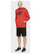 4F Men's Sweatshirt with Hood and Pockets Red NOSH4-BLM002-62S