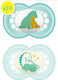 Mam Orthodontic Pacifiers Silicone Dino Turquoi...