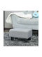 Fabric Upholstered Gray Footstool 40x30x24cm