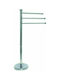 9602102 Triple Floor Standing Bathroom Freestanding Coat Rack Inox Silver