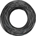 Adeleq Cablu de alarmă cu Diametru 2x0.22mm² 100 de metri de cabluri de alarmă neecranate, multicore, negre