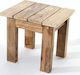Square Side Table Made of Solid Wood Beige W30xL30xH30cm