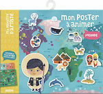 Auzou Stickers Mini Poster Κόσμος for Children 3++ Years