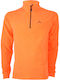 Apu Herren Langarm-Pullover Ausschnitt mit Reißverschluss Orange