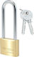 Cisa Steel Padlock Lengthened with Key Brass 50mm 1pcs