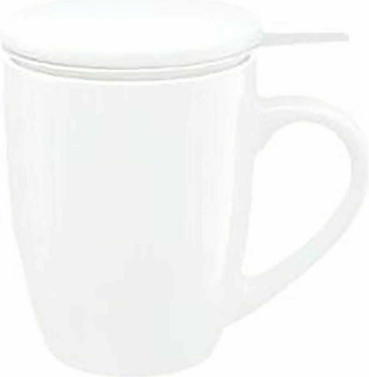 Secret de Gourmet Κούπα Κεραμική με Καπάκι Λευκή 320ml