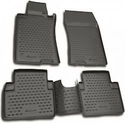 Novline Set of Front and Rear Mats Tray Type 4pcs from Rubber for Honda Accord Gray