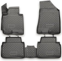 Novline Set of Front and Rear Mats Tray Type 4pcs from Rubber for Kia Sportage Gray