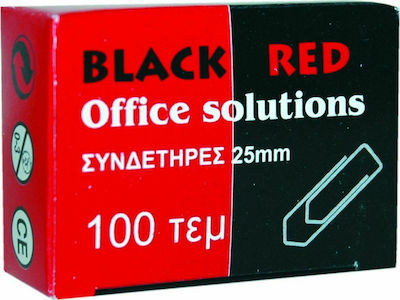 Black Red No.2 Büroklammern 25mm Metallisch 100Stück BR301002