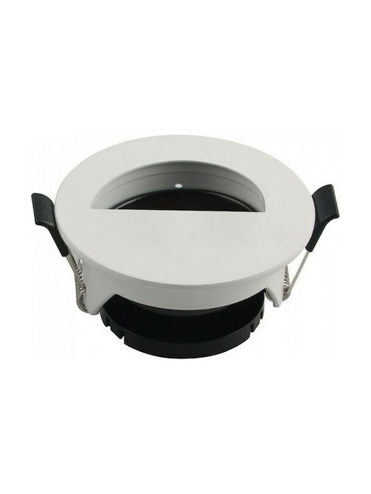 V-TAC Rotund Metalic Cadru pentru Spoturi GU10 Alb 8.3x8.3cm. 1buc