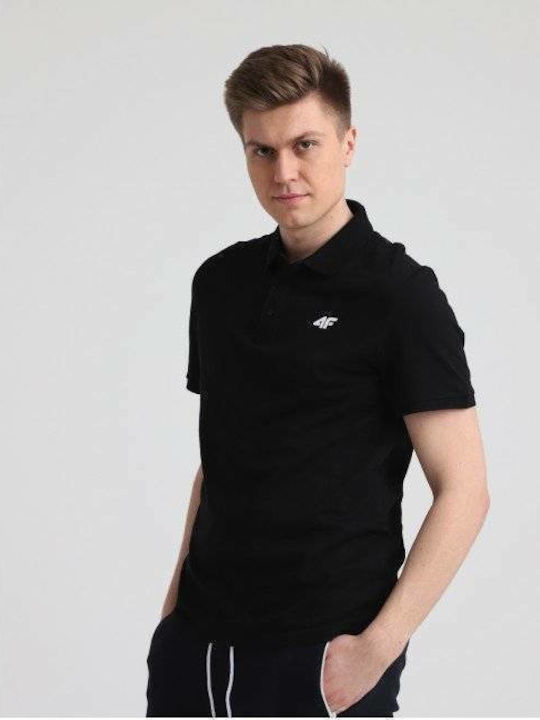 4F Men's T-shirt Polo Black