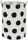 Wäschekorb aus Stoff Faltbar 37x37x43cm Weiß Schwarz-weißes Polka Dot