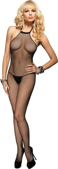 Leg Avenue Fishnet Halter Bodystocking Ciorapi Body Intreg Black 3062-0120-1