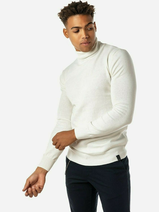 Camaro Men's Long Sleeve Sweater Turtleneck Ecru