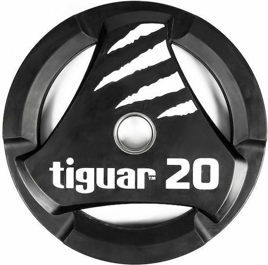 Tiguar Scheibenset Olympischen Typs Gummierte 1 x 20kg Φ50mm mit Griffen
