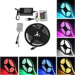 LED Strip Power Supply 220V RGB Length 5m and 60 LEDs per Meter Set with Remote Control and Power Supply SMD5050