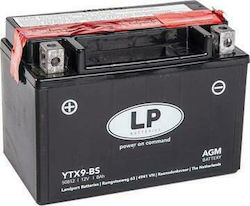 LP Batteries AGM Motorradbatterie YTX9-BS mit Kapazität 8Ah