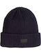 Beanie Ανδρικός Σκούφος με Rib Πλέξη σε Navy Μπλε χρώμα