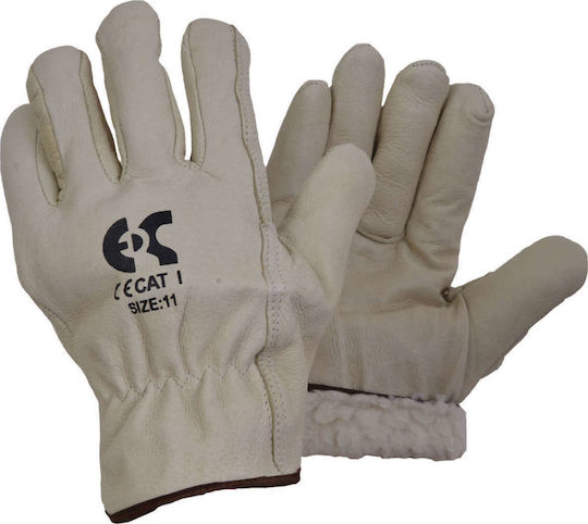 Ergo Перчатки за работа Work Gloves Шофьор Бели Естествена кожа 1бр