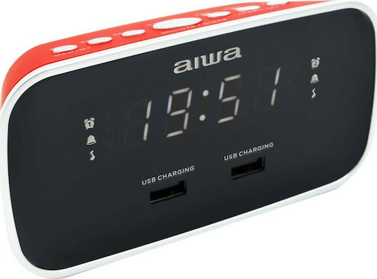 Aiwa Επιτραπέζιο Ψηφιακό Ρολόι με Ξυπνητήρι & Ραδιόφωνο CRU-19RD