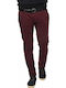 Camaro Trousers Chino Elastic in Regular Fit Burgundy