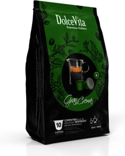 Dolce Vita Капсули Еспресо Gran Crema Съвместими с машина Nespresso 10капси
