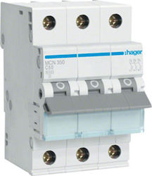 Hager Automatic Circuit Breaker 50A Tripolar AC