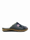Anatomische Lederne Damen Hausschuhe Blau