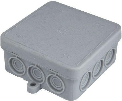 Elettrocanali Surface Mounted Electrical Box Branching IP55 (75x75x34mm) in Gray Color