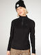 Protest Women's Athletic Fleece Blouse Long Sleeve with Zipper Black 3693100-290