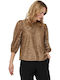 Vero Moda Women's Blouse with 3/4 Sleeve Brown