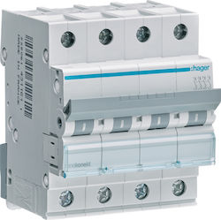Hager Αυτόματη Ασφάλεια 20A Τετραπολική AC/DC MCN420